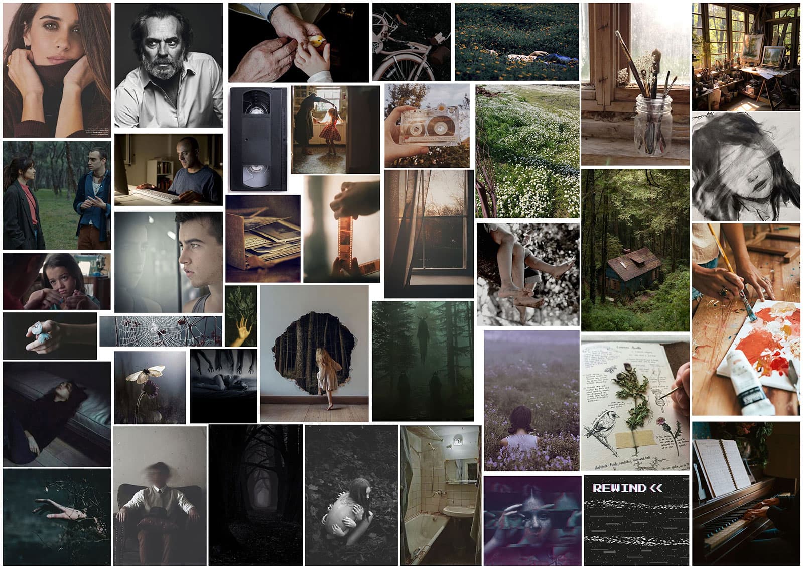 Moodboard inspiración prado verde